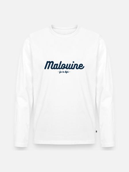 Malouine - T-shirt manches longues Premium bio Homme - blanc