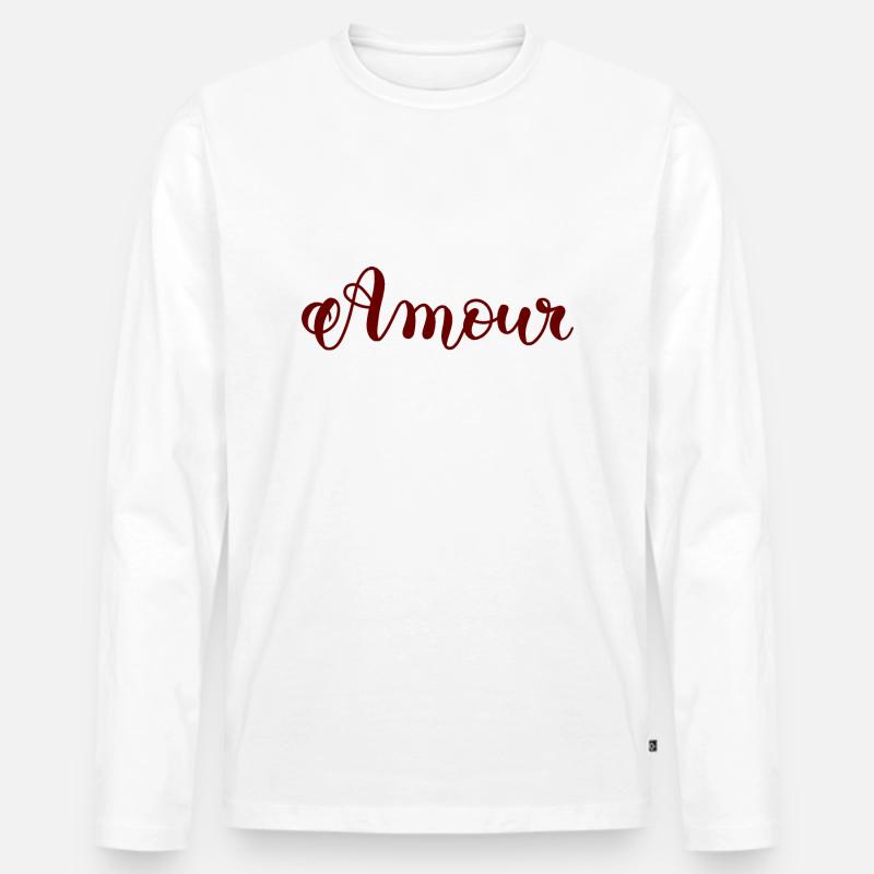 Liebe - Männer Premium Bio Langarmshirt - Weiß