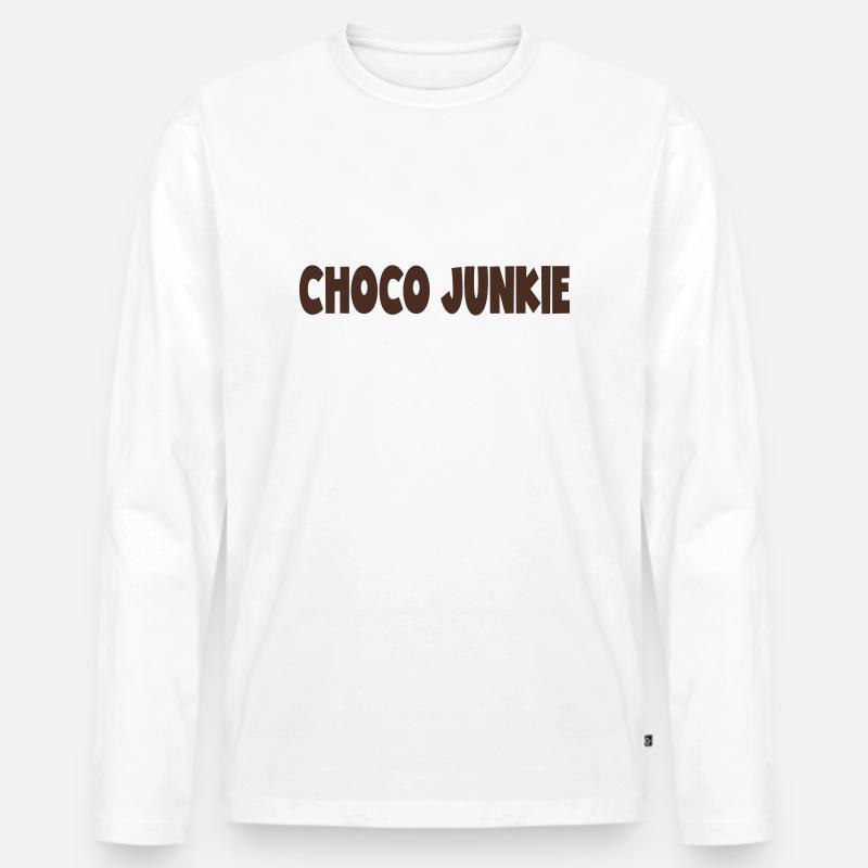 CHOCO JUNKIE - Männer Premium Bio Langarmshirt - Weiß
