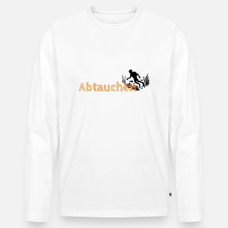 Manchmal will ich einfach abtauchen - Männer Premium Bio Langarmshirt - Weiß