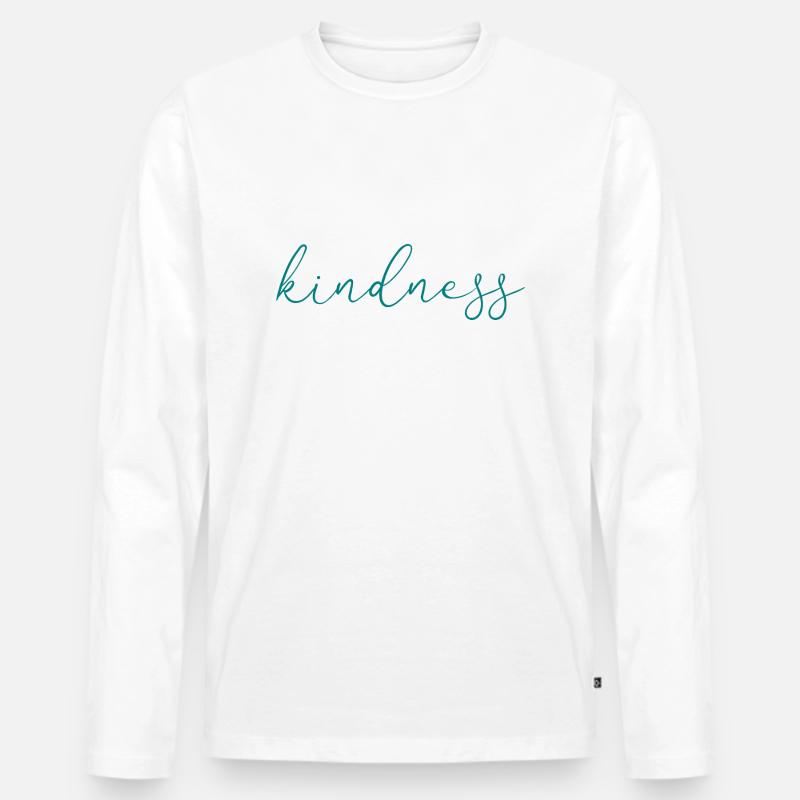 Freundlichkeit - Männer Premium Bio Langarmshirt - Weiß