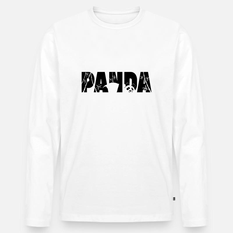 Panda-Tippfehler - Männer Premium Bio Langarmshirt - Weiß