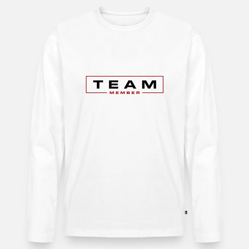 Team Mitglied - Männer Premium Bio Langarmshirt - Weiß