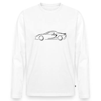 Lotus Elise Silhouette - Männer Premium Bio Langarmshirt - Weiß - Vorne - Nico (187cm)