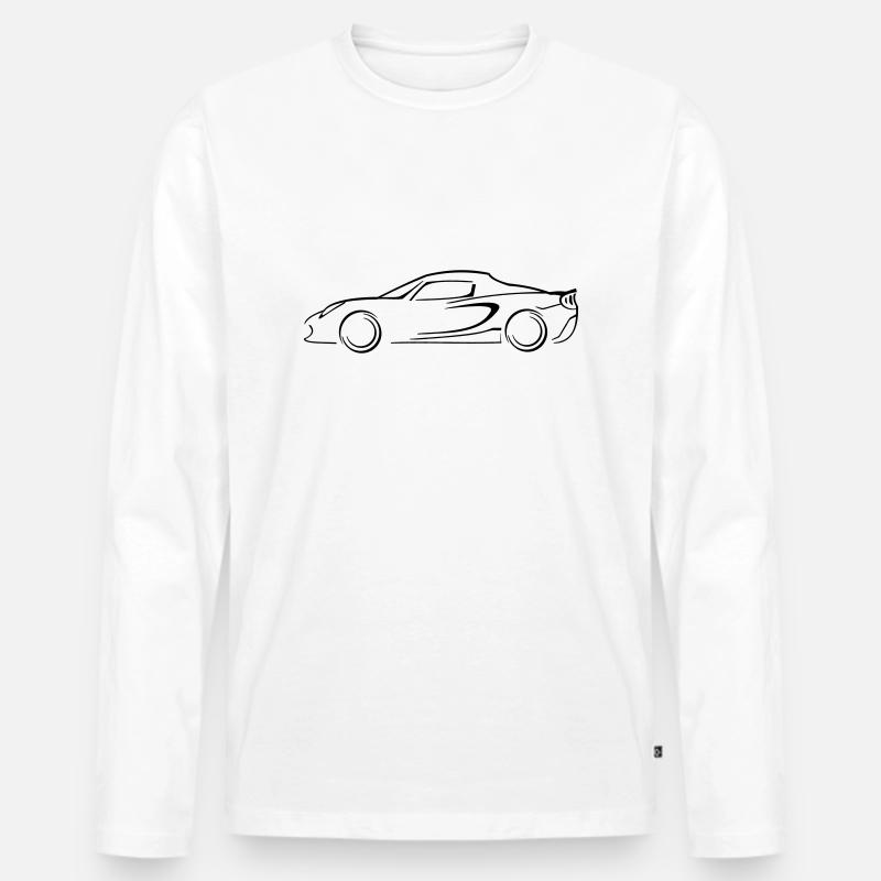 Lotus Elise Silhouette - Männer Premium Bio Langarmshirt - Weiß