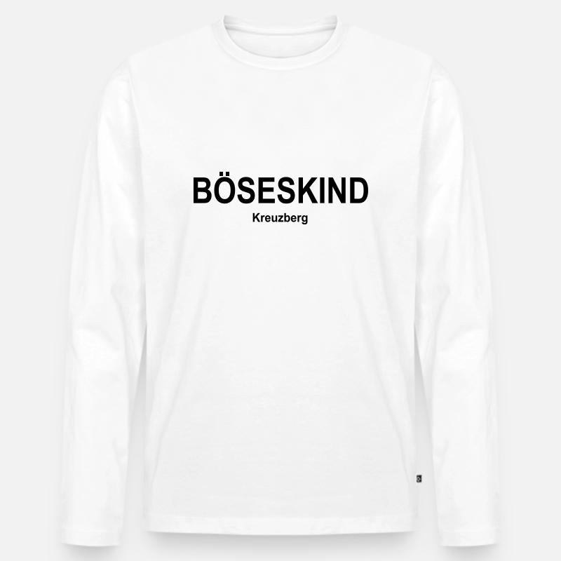Böseskind Kreuzberg - Männer Premium Bio Langarmshirt - Weiß