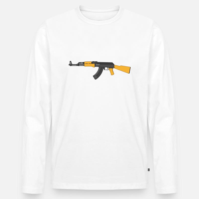 AK-47 - Männer Premium Bio Langarmshirt - Weiß