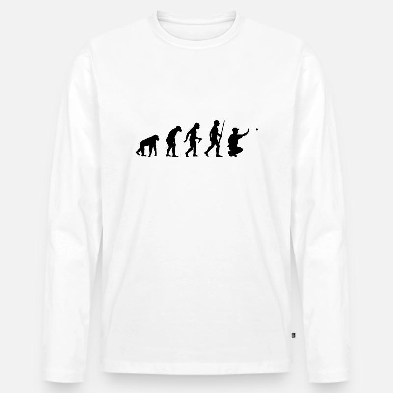 Boule Evolution - Männer Premium Bio Langarmshirt - Weiß