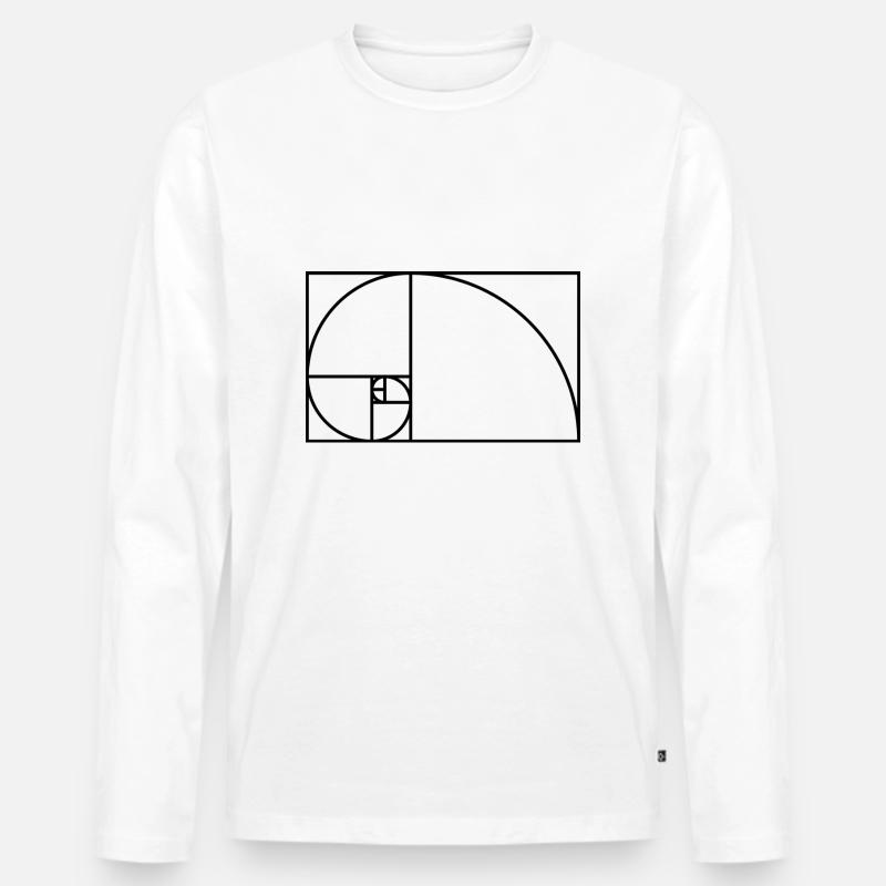 Fibonacci spiral matematik gaveide Nerd - Premium økologisk langærmet T-shirt til mænd - hvid
