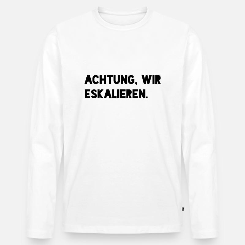 Eskalieren - Männer Premium Bio Langarmshirt - Weiß