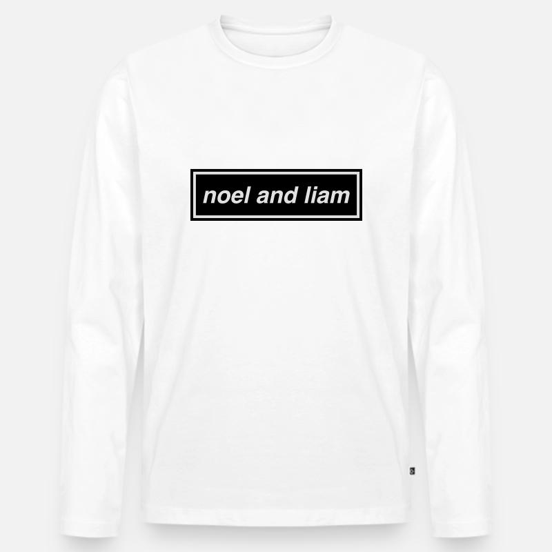 Noel & Liam - Männer Premium Bio Langarmshirt - Weiß