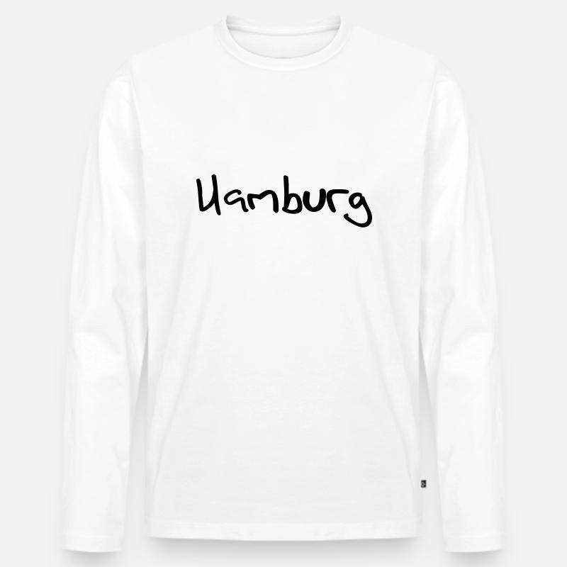 hamburg - Männer Premium Bio Langarmshirt - Weiß