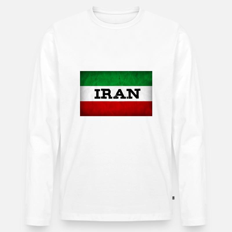 IRAN - Männer Premium Bio Langarmshirt - Weiß