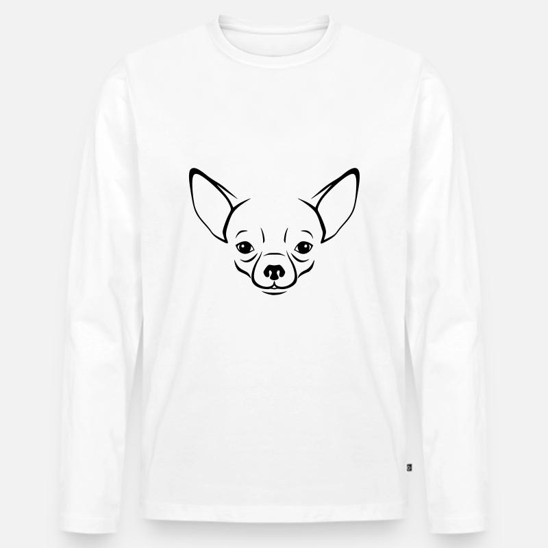 Chihuahua - Männer Premium Bio Langarmshirt - Weiß