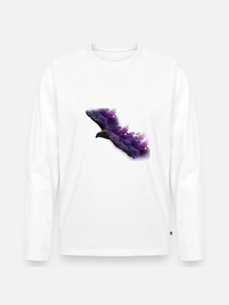 Eagle with smoke - Men's Premium Organic Long Sleeve Shirt - white