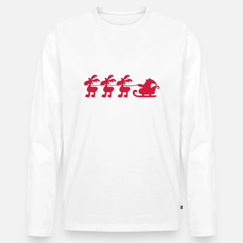 weihnachten - Männer Premium Bio Langarmshirt - Weiß