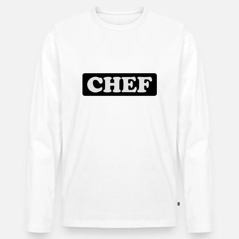 Chef - Männer Premium Bio Langarmshirt - Weiß