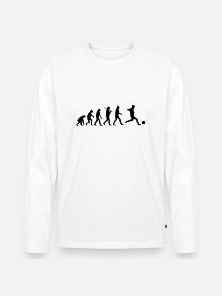 Fußball - Männer Premium Bio Langarmshirt - Weiß