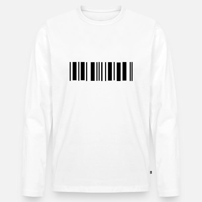 barcode - Männer Premium Bio Langarmshirt - Weiß