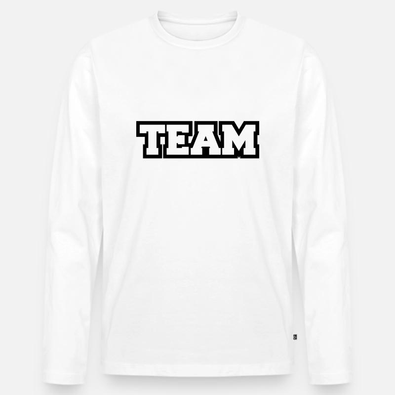 team - Männer Premium Bio Langarmshirt - Weiß