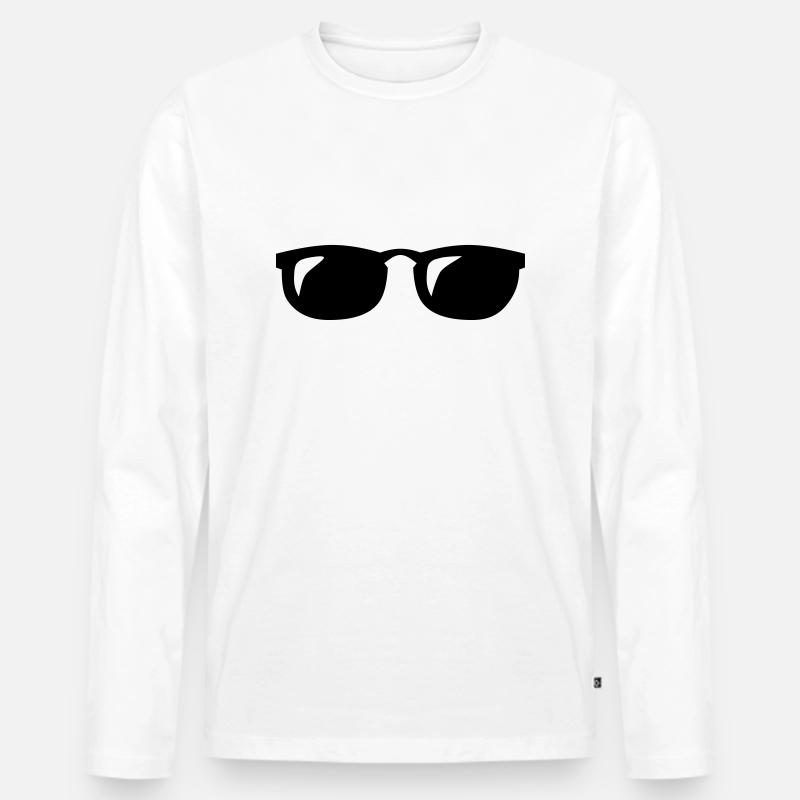 brille - Männer Premium Bio Langarmshirt - Weiß