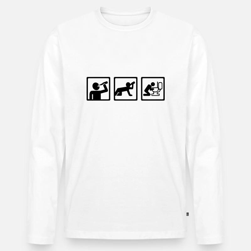 Alkohol - Männer Premium Bio Langarmshirt - Weiß