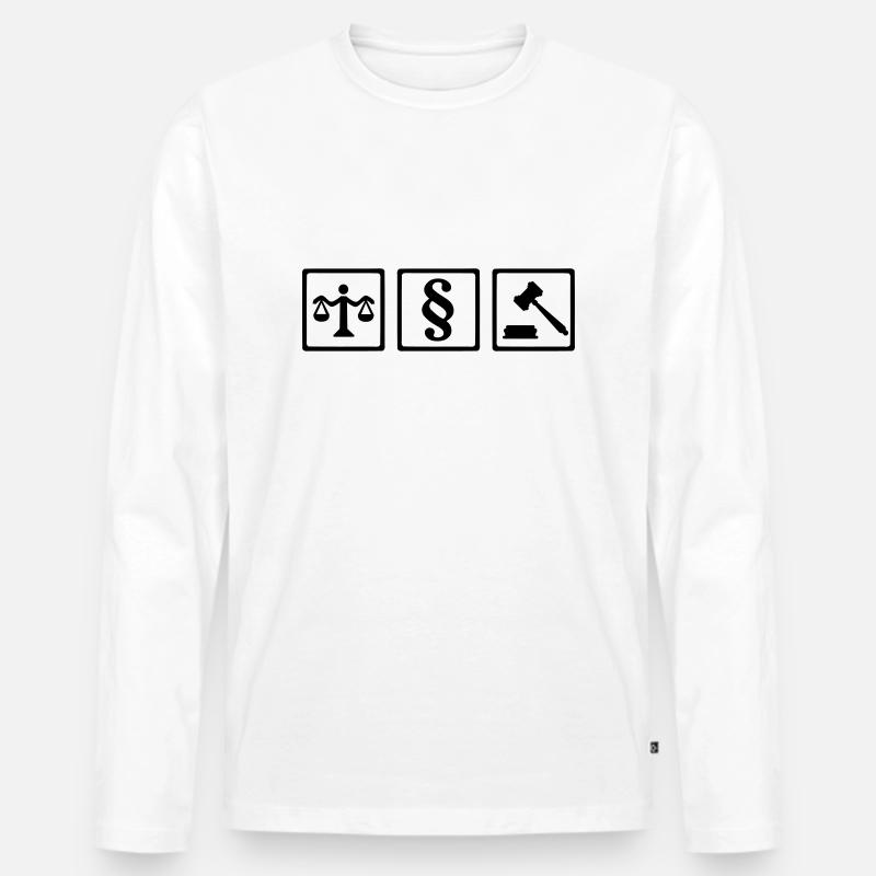 Richter - Männer Premium Bio Langarmshirt - Weiß