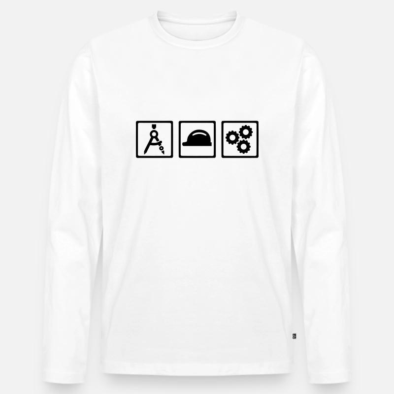 Ingenieur - Männer Premium Bio Langarmshirt - Weiß