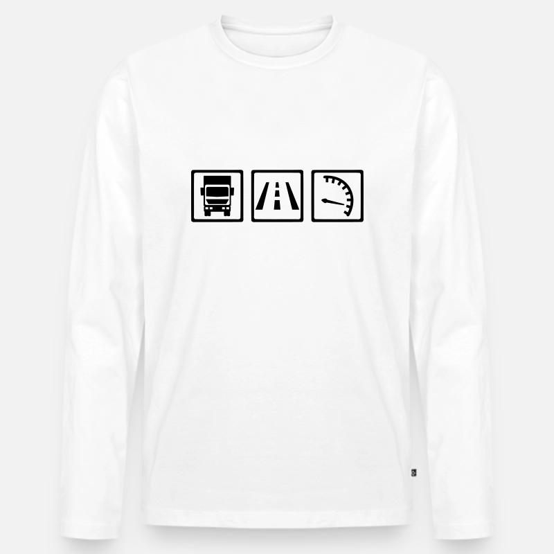 LKW - Männer Premium Bio Langarmshirt - Weiß