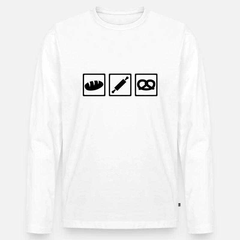 Bäcker - Männer Premium Bio Langarmshirt - Weiß
