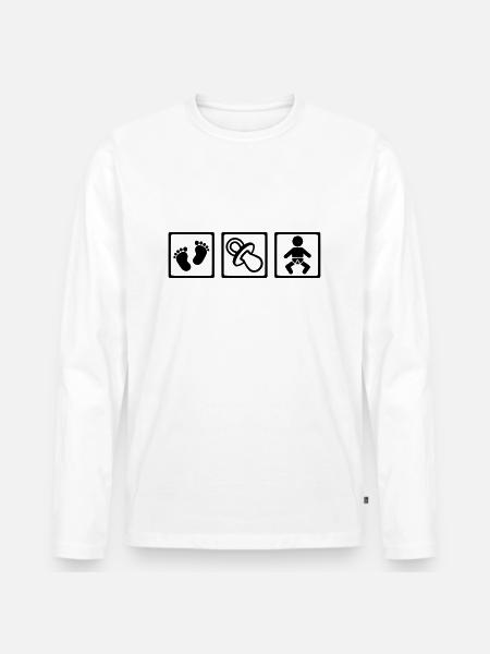 Bébé - T-shirt manches longues Premium bio Homme - blanc