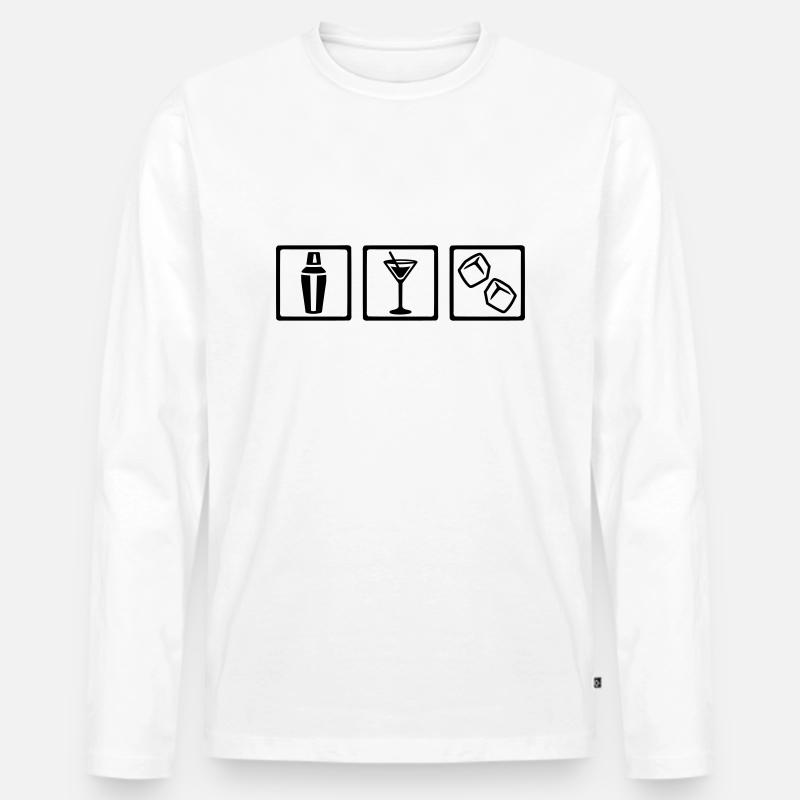 Barkeeper - Männer Premium Bio Langarmshirt - Weiß