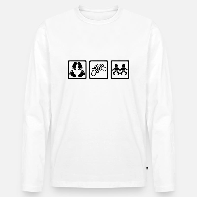 Zwillinge - Männer Premium Bio Langarmshirt - Weiß