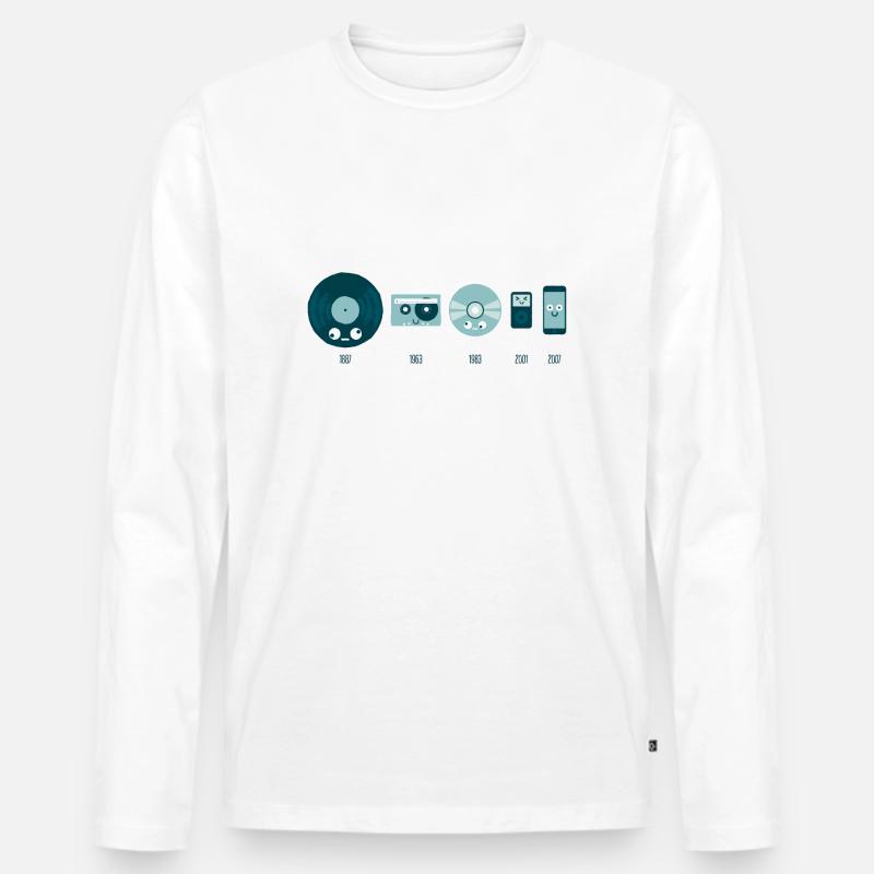 Musikgeschichte - Männer Premium Bio Langarmshirt - Weiß