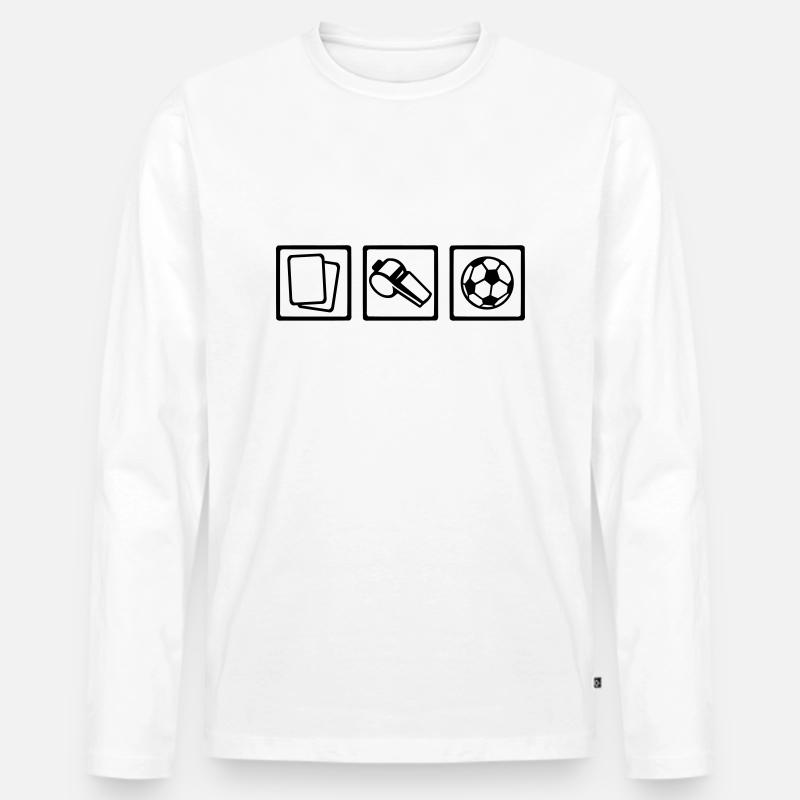 Schiedsrichter - Männer Premium Bio Langarmshirt - Weiß