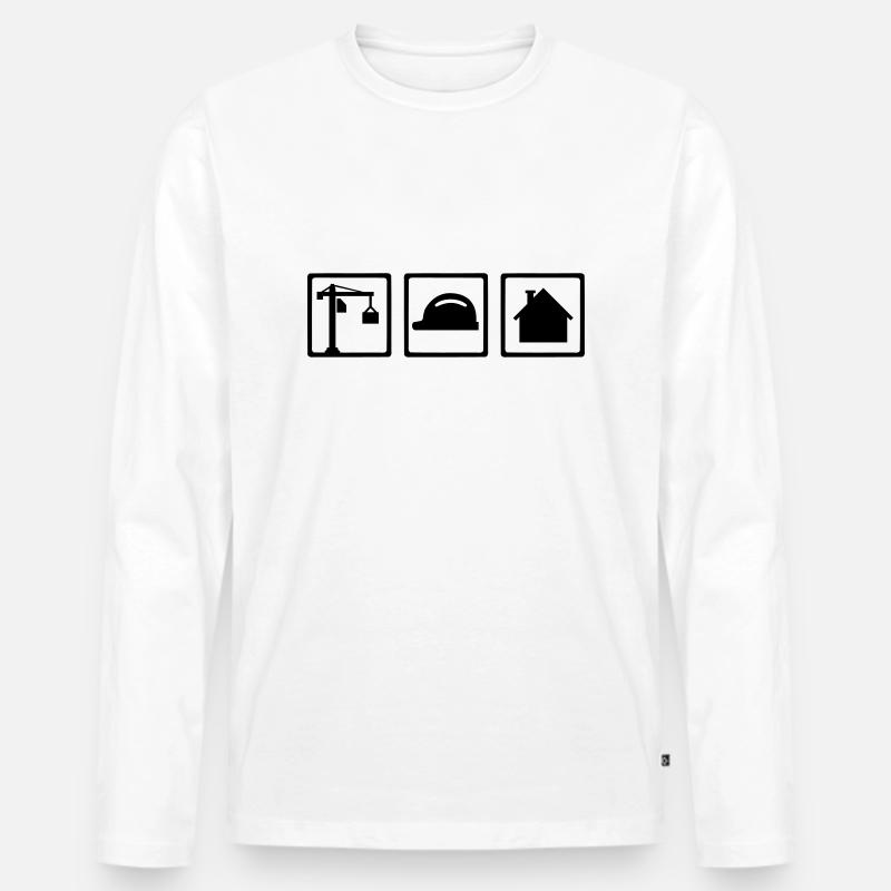 Bauarbeiter - Männer Premium Bio Langarmshirt - Weiß