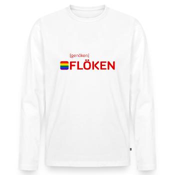 [genöken] FLÖKEN - Männer Premium Bio Langarmshirt - Weiß - Vorne - Nico (187cm)
