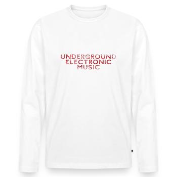 Techno Trance DNB | Underground Electronic Music - Men's Premium Organic Long Sleeve Shirt - white - Front - Nico (187cm)