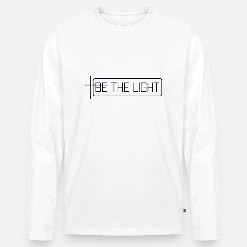 be the light - Männer Premium Bio Langarmshirt - Weiß