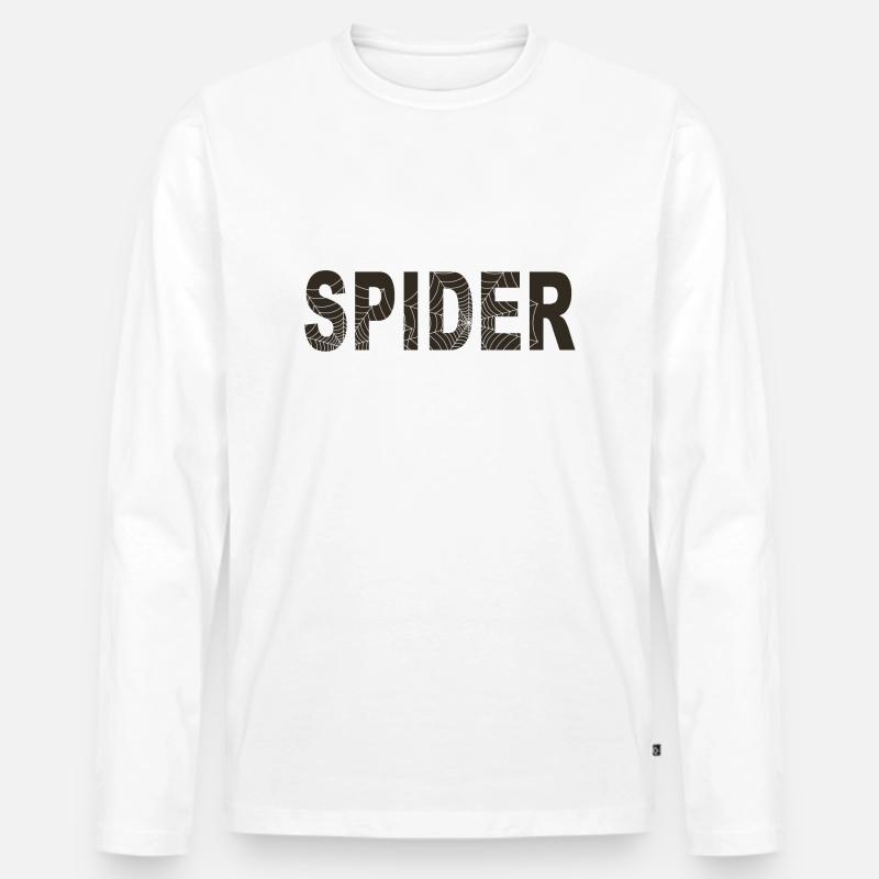 Spinne wort mit Grafik - Männer Premium Bio Langarmshirt - Weiß