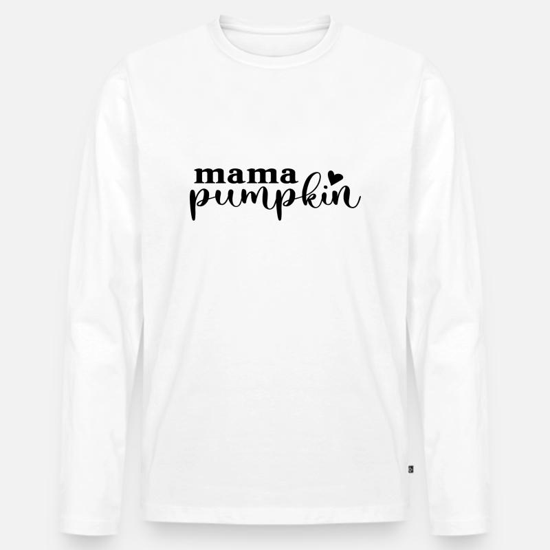 Mama Pumpkin Halloween - Männer Premium Bio Langarmshirt - Weiß
