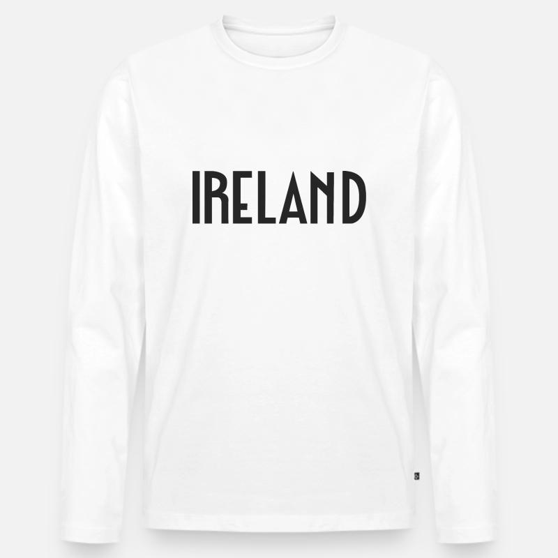 Irland - Männer Premium Bio Langarmshirt - Weiß