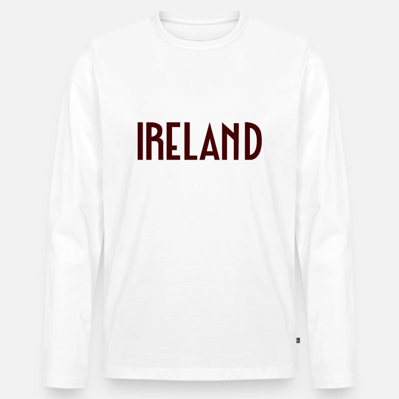 Irland - Männer Premium Bio Langarmshirt - Weiß
