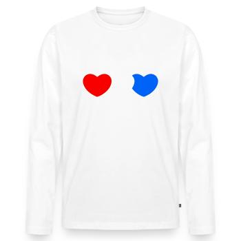 France heart - Men's Premium Organic Long Sleeve Shirt - white - Front - Nico (187cm)
