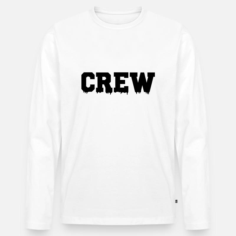 crew - Männer Premium Bio Langarmshirt - Weiß