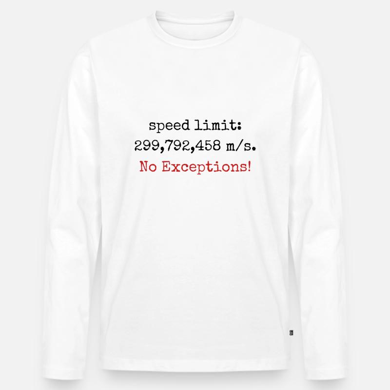 Speed limit - lichtgeschwindigkeit - Männer Premium Bio Langarmshirt - Weiß