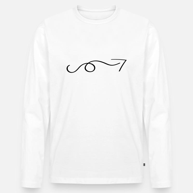 pfeil - Männer Premium Bio Langarmshirt - Weiß
