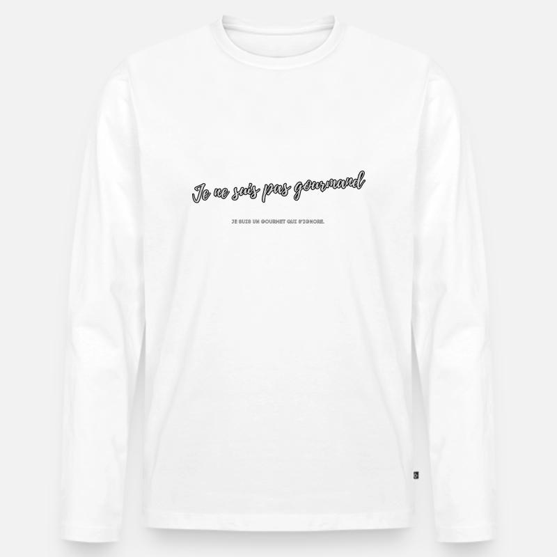 Gierig - Männer Premium Bio Langarmshirt - Weiß