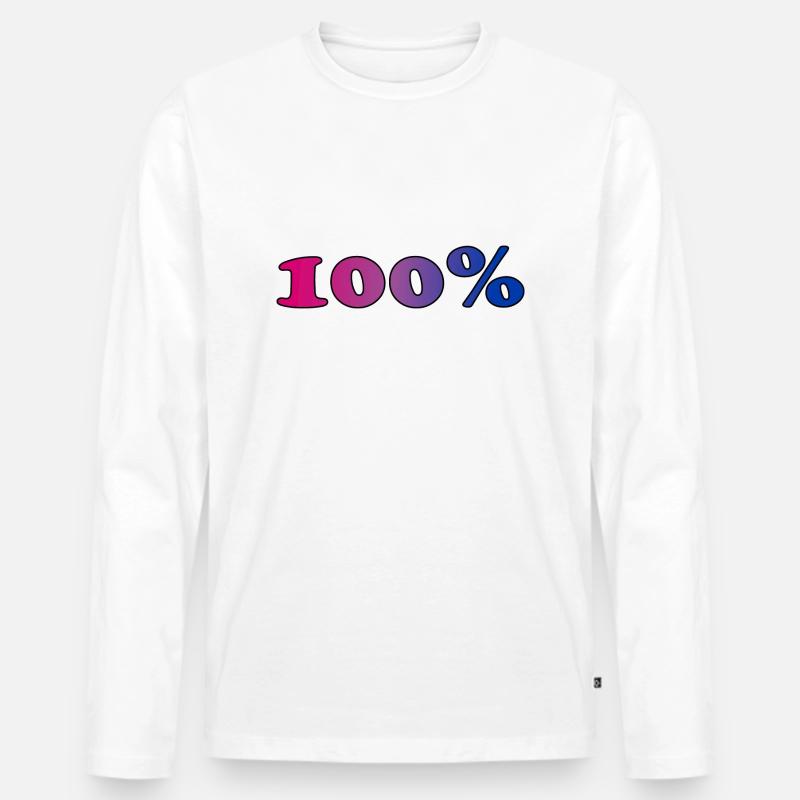 100 Prozent bi - Männer Premium Bio Langarmshirt - Weiß