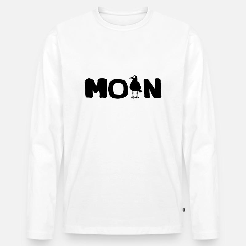 Moin Möwe - Männer Premium Bio Langarmshirt - Weiß